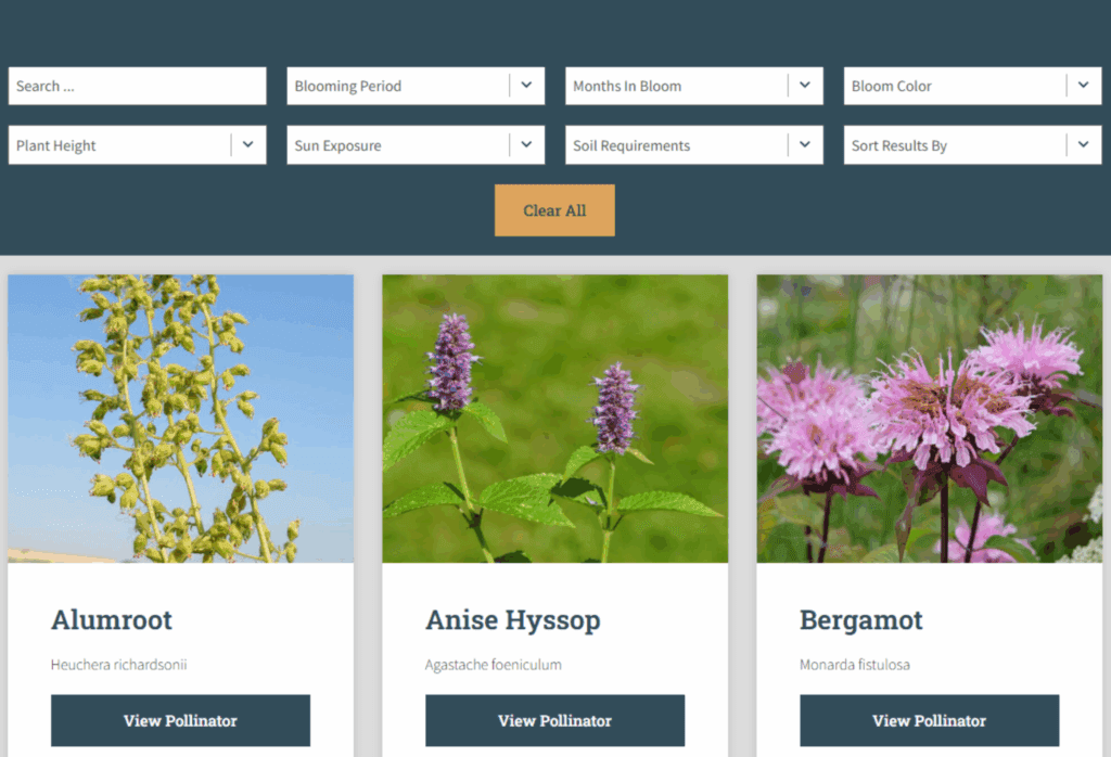 Pollinator Plant Selector