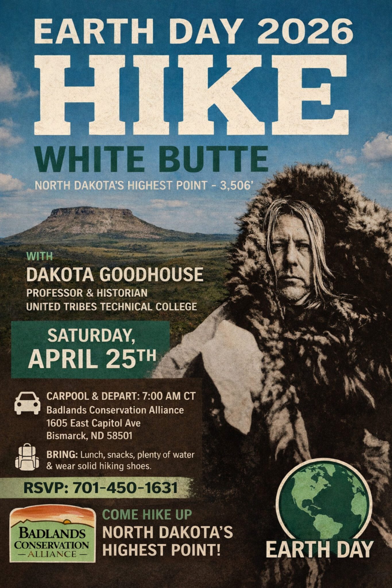poster for earth day hike april 25